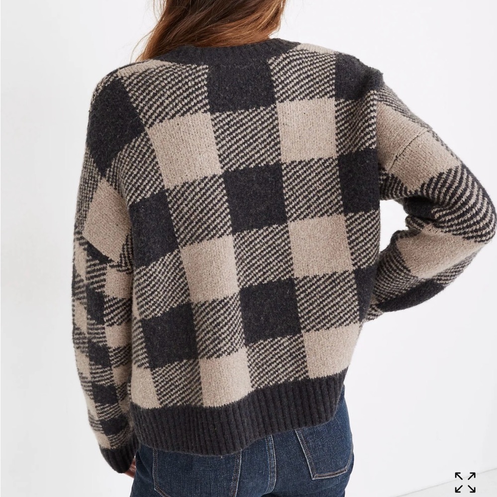 NWOT Madewell Plaid-Mix Colburne Cardigan Sweater Coziest Textured Yarn SZ XS - Picture 4 of 12